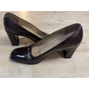 Women’s GUCCI Brown/Reddish Patent Leather Horsebit Pumps Size 5.5 B Italy